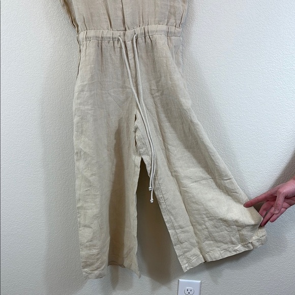 Cloth & Stone 100% Linen Beige Sleeveless Jumpsuit Small - Picture 2 of 9